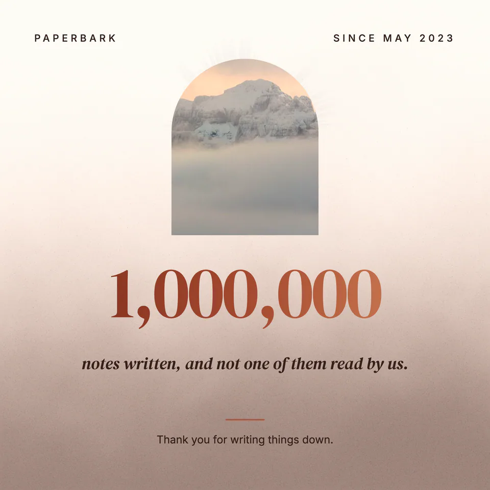 Paperbark, One million notes