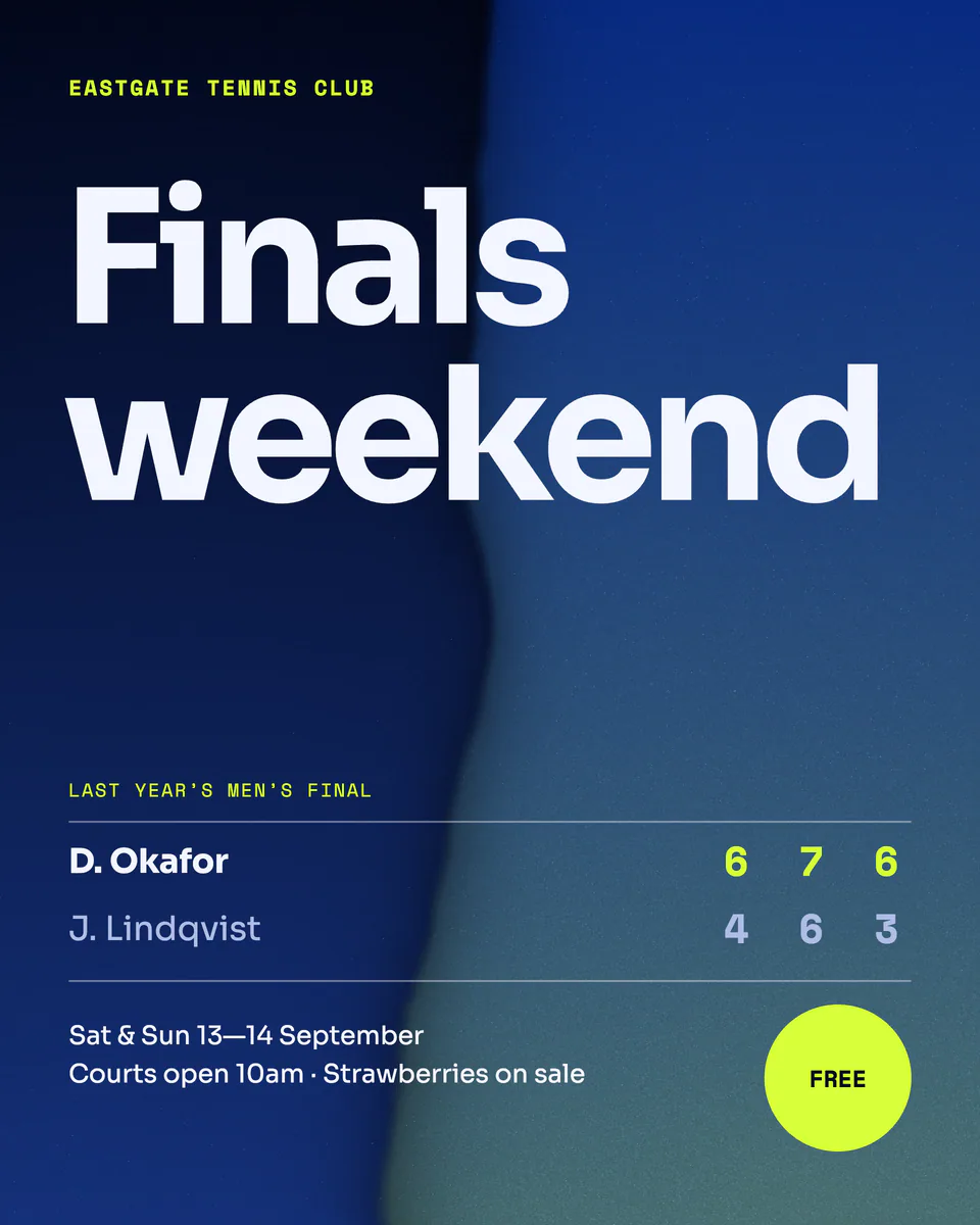 Eastgate Tennis Club, Club finals